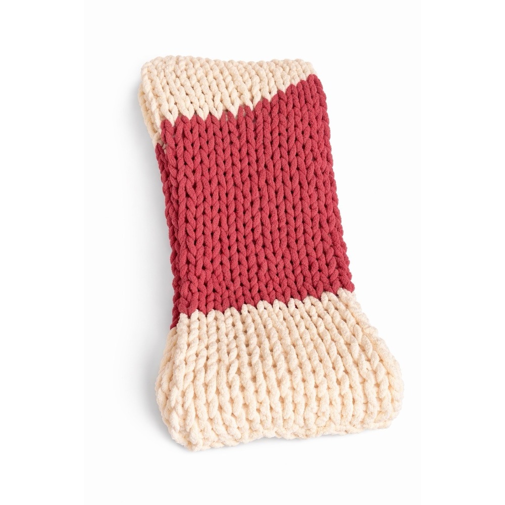 Handmade Chunky Knit Throw Blanket‎ 49x53 Chenille Boho Cozy Home Decor